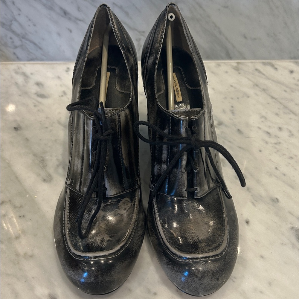 Max studio Black and gray distressed Leather Dress Shoes